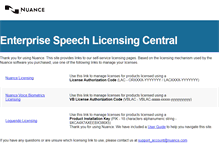 Tablet Screenshot of licensing.nuance.com